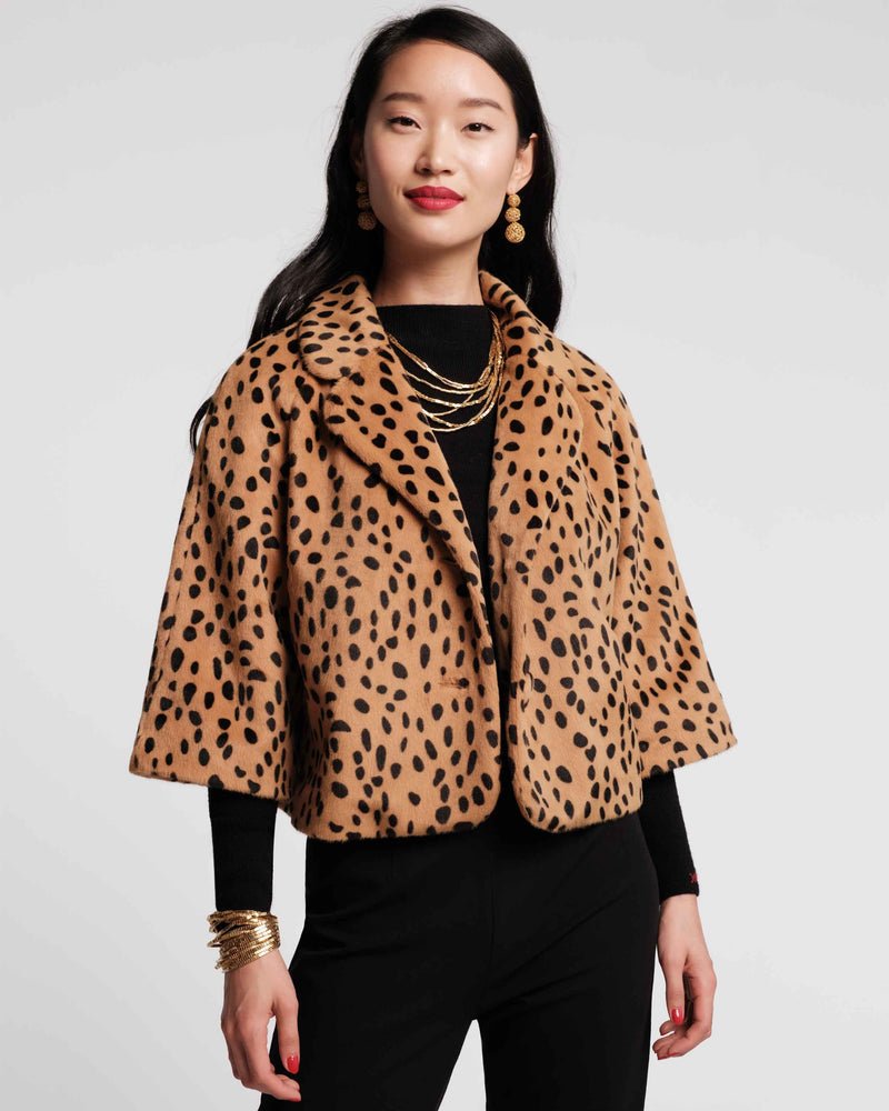 Frances Valentine Blaine Faux Fur Cheetah Jacket