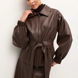 Marie Oliver Chazz Jacket in Walnut Leather